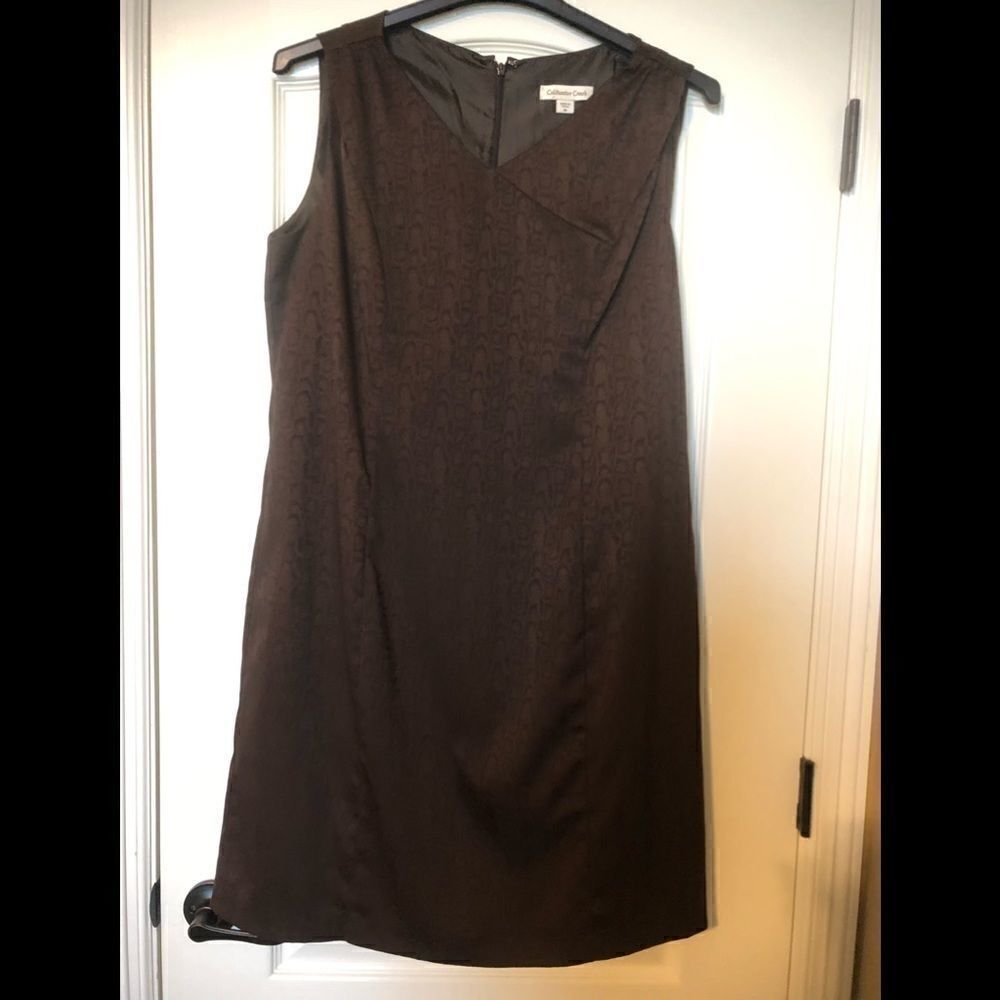 Coldwater creek brown textured dress sz 16